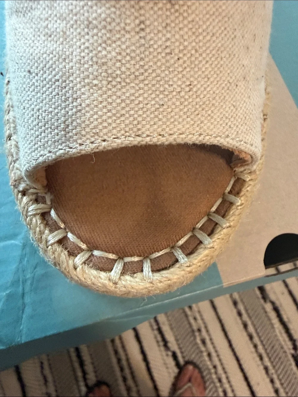 TOMS Natural Canvas Espadrille Slingback Sandals